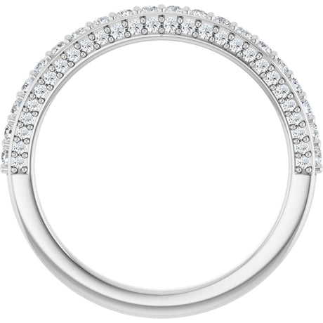 Platinum Round Natural Diamond Anniversary Band – 1.5 mm Stones - view 2
