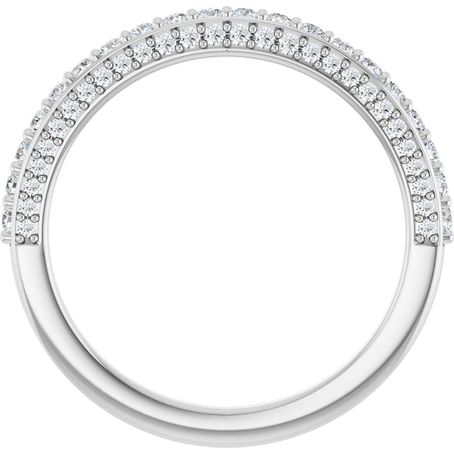 Platinum Round Natural Diamond Anniversary Band – 1.5 mm Stones - view 2
