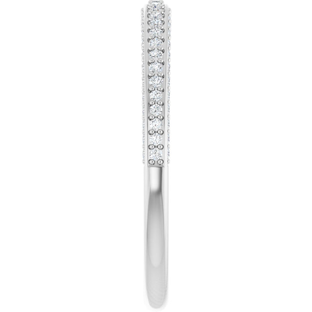 14K Gold Round Lab-Grown Diamond Anniversary Band – 1/3–1/2 CTW - White Gold - view 4