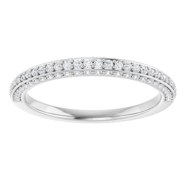 Platinum Round Lab-Grown Diamond Anniversary Band – 1/3–1/2 CTW - view 3