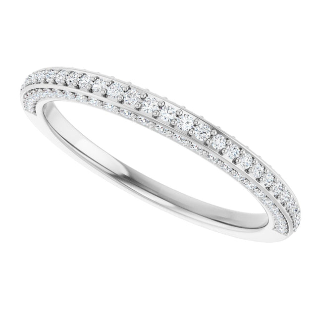 Platinum Round Lab-Grown Diamond Anniversary Band – 1/3–1/2 CTW - view 5