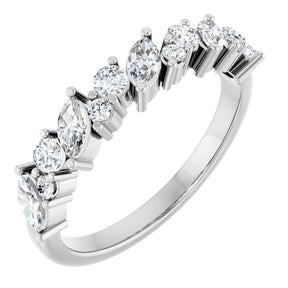 Platinum Marquise Lab-Grown Diamond Anniversary Band – 3/4 CTW