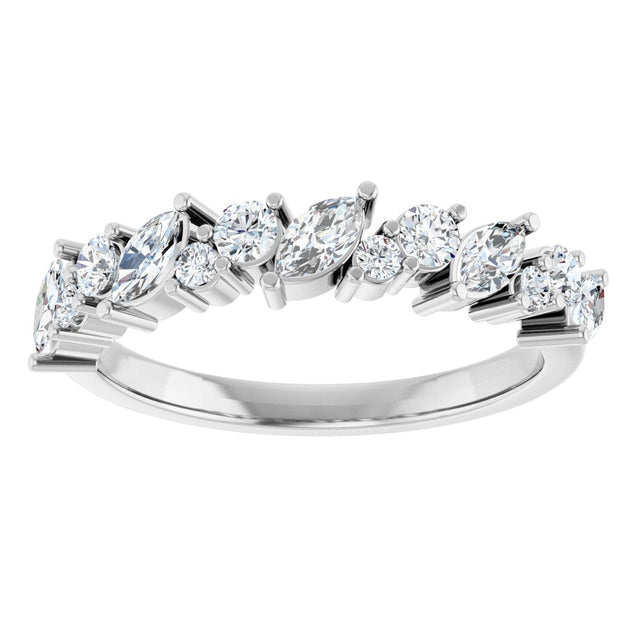 Platinum Marquise Lab-Grown Diamond Anniversary Band – 3/4 CTW - view 3