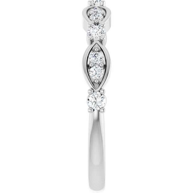Platinum Round Natural Diamond Anniversary Band – 1/4 CTW - view 4
