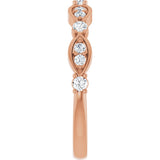14K Gold Round Natural Diamond Anniversary Band – 1/4 CTW - Rose Gold - view 4