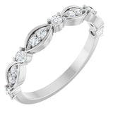 14K Gold Round Natural Diamond Anniversary Band – 1/4 CTW - White Gold