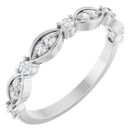 14K Gold Round Lab-Grown Diamond Anniversary Band – 1/3 CTW - White Gold