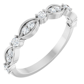 Platinum Round Natural Diamond Anniversary Band – 1/4 CTW
