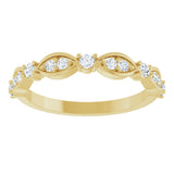 14K Gold Round Natural Diamond Anniversary Band – 1/4 CTW - Yellow Gold - view 3