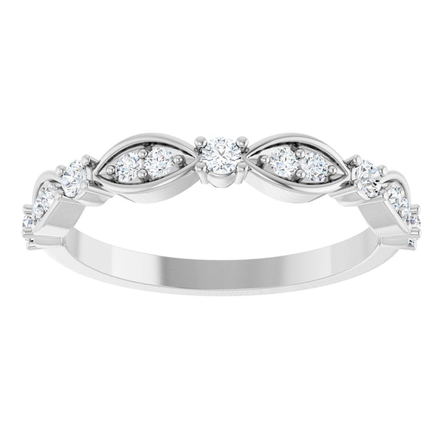 14K Gold Round Lab-Grown Diamond Anniversary Band – 1/3 CTW - White Gold - view 3