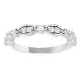 14K Gold Round Natural Diamond Anniversary Band – 1/4 CTW - White Gold - view 3