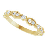 14K Gold Round Natural Diamond Anniversary Band – 1/4 CTW - Yellow Gold - view 5