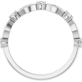 14K Gold Round Natural Diamond Anniversary Band – 1/4 CTW - White Gold - view 2