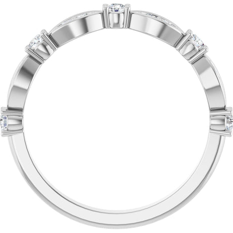 Platinum Round Natural Diamond Anniversary Band – 1/4 CTW - view 2