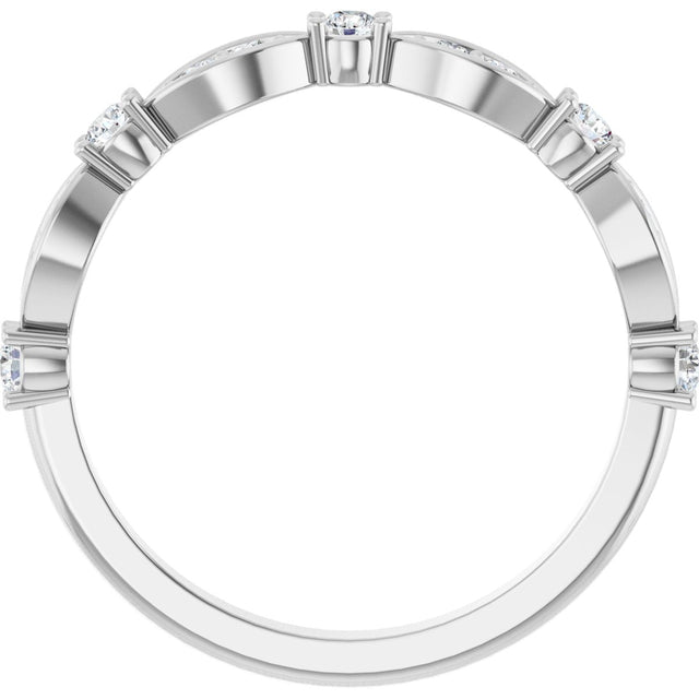 Platinum Round Natural Diamond Anniversary Band – 1/4 CTW - view 2
