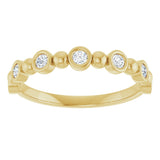 14K Gold Round Natural Diamond Beaded Bezel-Set Anniversary Band – 1/8–1/2 CTW - Yellow Gold - view 3