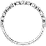 Platinum Round Natural Diamond Beaded Bezel-Set Anniversary Band – 1/8–1/2 CTW - view 2