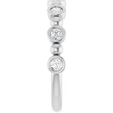 14K Gold Round Natural Diamond Beaded Bezel-Set Anniversary Band – 1/8–1/2 CTW - White Gold - view 4