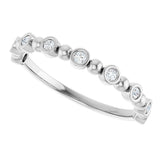 Platinum Round Natural Diamond Beaded Bezel-Set Anniversary Band – 1/8–1/2 CTW - view 5