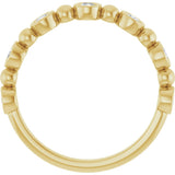 14K Gold Round Natural Diamond Beaded Bezel-Set Anniversary Band – 1/8–1/2 CTW - Yellow Gold - view 2