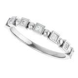 Platinum Square Natural Diamond Beaded Bezel-Set Anniversary Band – 1/6–1 1/8 CTW - view 5