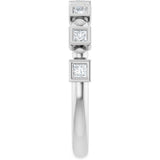 Platinum Square Natural Diamond Beaded Bezel-Set Anniversary Band – 1/6–1 1/8 CTW - view 4
