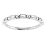 Platinum Straight Baguette Natural Diamond Beaded Bezel-Set Anniversary Band – 1/10–5/8 CTW - view 3