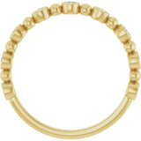 14K Gold Round Natural Diamond Beaded Bezel-Set Anniversary Band – 1/8–1/2 CTW - Yellow Gold - view 2