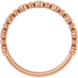 14K Gold Round Natural Diamond Beaded Bezel-Set Anniversary Band – 1/8–1/2 CTW - Rose Gold - view 2