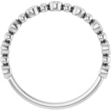 14K Gold Round Natural Diamond Beaded Bezel-Set Anniversary Band – 1/8–1/2 CTW - White Gold - view 2