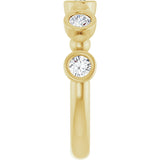 14K Gold Round Natural Diamond Beaded Bezel-Set Anniversary Band – 1/8–1/2 CTW - Yellow Gold - view 4