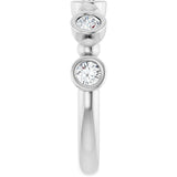 Platinum Round Natural Diamond Beaded Bezel-Set Anniversary Band – 1/8–1/2 CTW - view 4