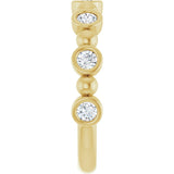 14K Gold Round Natural Diamond Beaded Bezel-Set Anniversary Band – 1/8–1/2 CTW - Yellow Gold - view 4