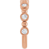 14K Gold Round Natural Diamond Beaded Bezel-Set Anniversary Band – 1/8–1/2 CTW - Rose Gold - view 4