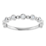Platinum Round Natural Diamond Beaded Bezel-Set Anniversary Band – 1/8–1/2 CTW - view 3