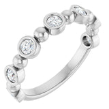 Platinum Round Lab-Grown Diamond Beaded Bezel-Set Anniversary Band – 1/5–1/2 CTW