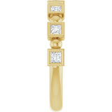 14K Gold Square Natural Diamond Beaded Bezel-Set Anniversary Band – 1/6–1 1/8 CTW - Yellow Gold - view 4