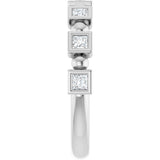 Platinum Square Natural Diamond Beaded Bezel-Set Anniversary Band – 1/6–1 1/8 CTW - view 4