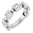Platinum Square Natural Diamond Beaded Bezel-Set Anniversary Band – 1/6–1 1/8 CTW