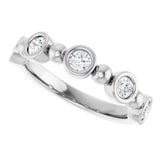 Platinum Round Lab-Grown Diamond Beaded Bezel-Set Anniversary Band – 1/5–1/2 CTW - view 5