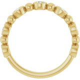 14K Gold Round Natural Diamond Beaded Bezel-Set Anniversary Band – 1/8–1/2 CTW - Yellow Gold - view 2