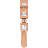 14K Gold Square Natural Diamond Beaded Bezel-Set Anniversary Band – 1/6–1 1/8 CTW - Rose Gold - view 4