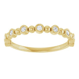 14K Gold Round Natural Diamond Beaded Bezel-Set Anniversary Band – 1/8–1/2 CTW - Yellow Gold - view 3
