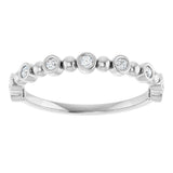 Platinum Round Natural Diamond Beaded Bezel-Set Anniversary Band – 1/8–1/2 CTW - view 3