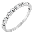 Platinum Straight Baguette Natural Diamond Beaded Bezel-Set Anniversary Band – 1/10–5/8 CTW