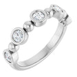 Platinum Round Lab-Grown Diamond Beaded Bezel-Set Anniversary Band – 1/5–1/2 CTW
