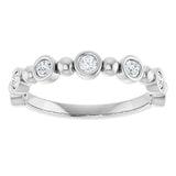 Platinum Round Natural Diamond Beaded Bezel-Set Anniversary Band – 1/8–1/2 CTW - view 3
