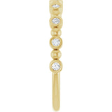 14K Gold Round Natural Diamond Beaded Bezel-Set Anniversary Band – 1/8–1/2 CTW - Yellow Gold - view 4