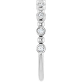 Platinum Round Natural Diamond Beaded Bezel-Set Anniversary Band – 1/8–1/2 CTW - view 4