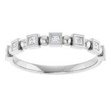 Platinum Square Natural Diamond Beaded Bezel-Set Anniversary Band – 1/6–1 1/8 CTW - view 3